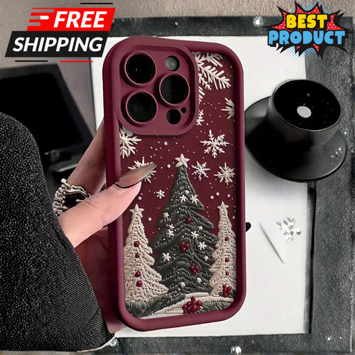 Burgundy christmas shockproof - burgundy,